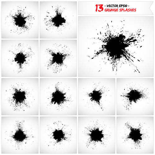 Vector grunge blots design material 01