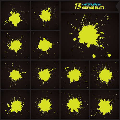 Vector grunge blots design material 02