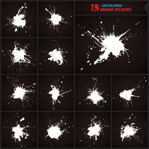 Vector grunge blots design material 03