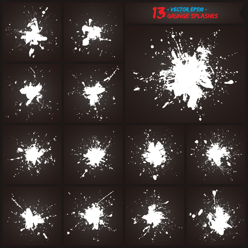Vector grunge blots design material 04