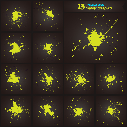 Vector grunge blots design material 05