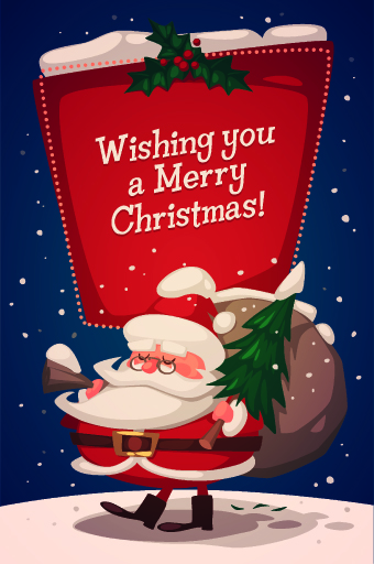 Vintage Christmas night vector background 01