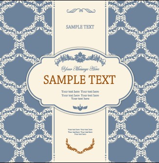 Vintage frame with ornate background vector 05