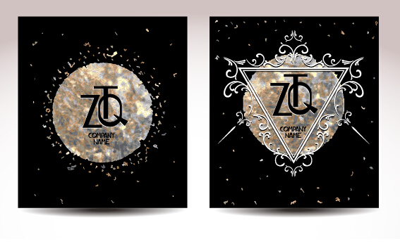 Vintage luxury cards vector set 01
