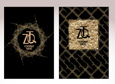 Vintage luxury cards vector set 02