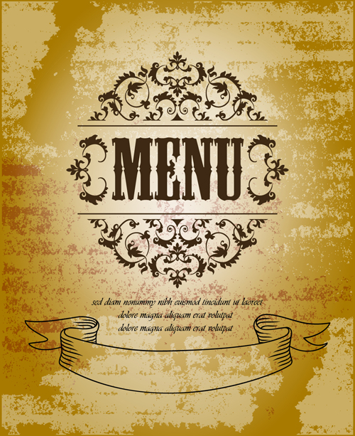 vintage menu grunge background vector background 