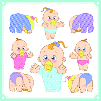lovely baby design vector 01