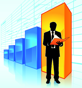 Businessman and Infographic design vector 03