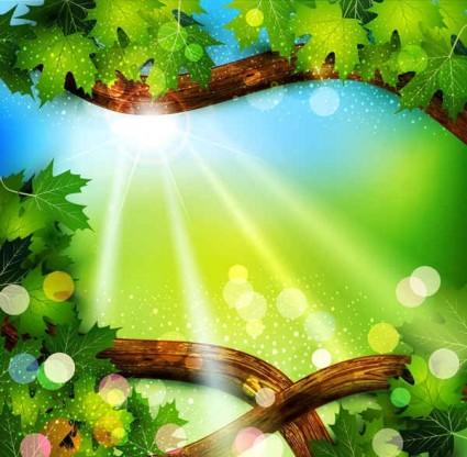 Fresh green leaves with natural background vector Fresh green leaves with natural background vector