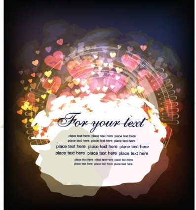 Blurs heart shapes with card vector Blurs heart shapes with card vector