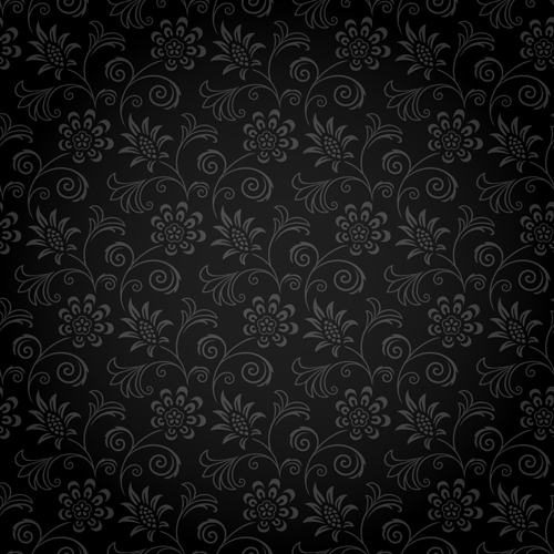 Dark ornate floral seamless pattern vector 01