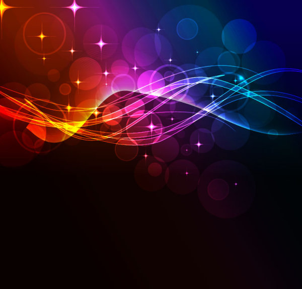 Colorful Shiny Waves background vector graphic 04