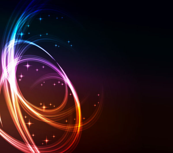 Colorful Shiny Waves background vector graphic 05