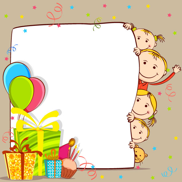 free vector Cartoon Primary school students Illustration 01