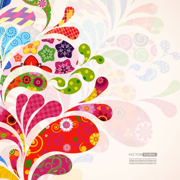 Colorful Floral elements background art vector 04