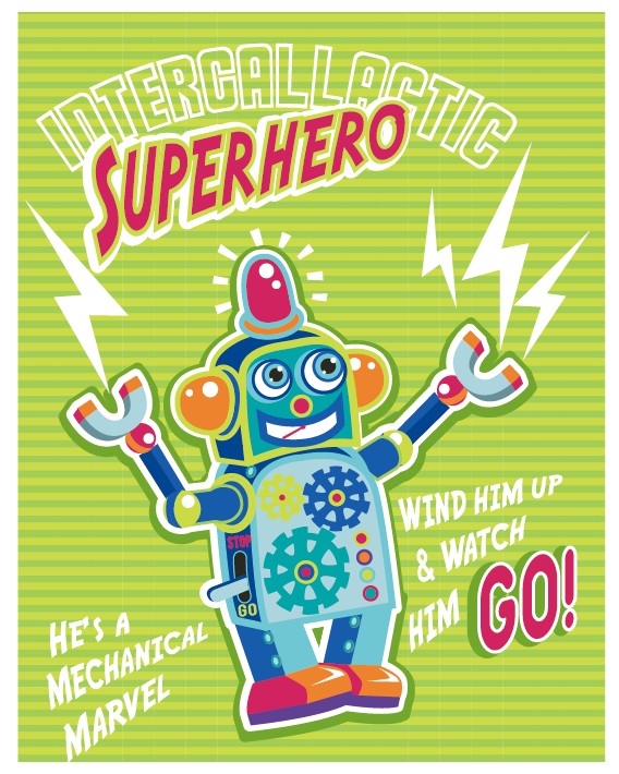 Elements of Cute cartoon robot vector 01