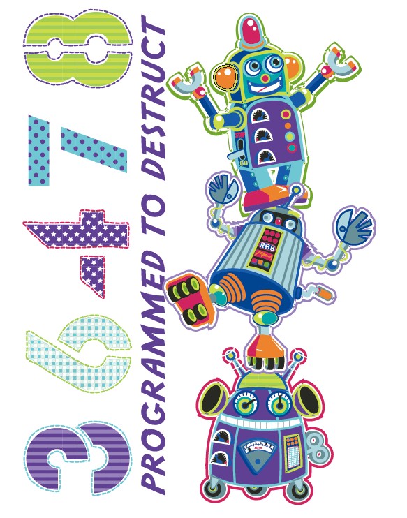 Elements of Cute cartoon robot vector 02
