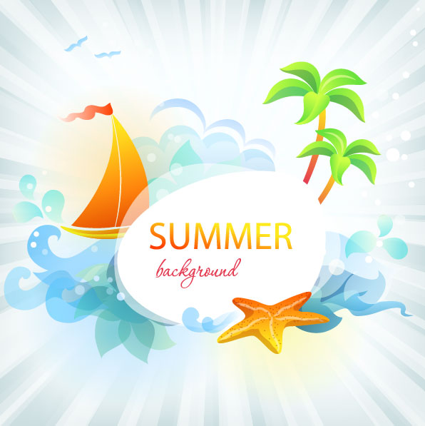 Summer travel in tropical design elements vector 03