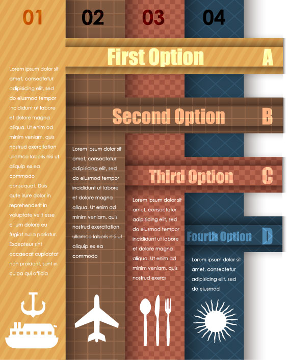 Set of Number of information banner vector graphic 03