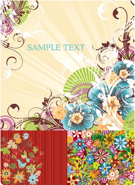 Colored Floral background art vector