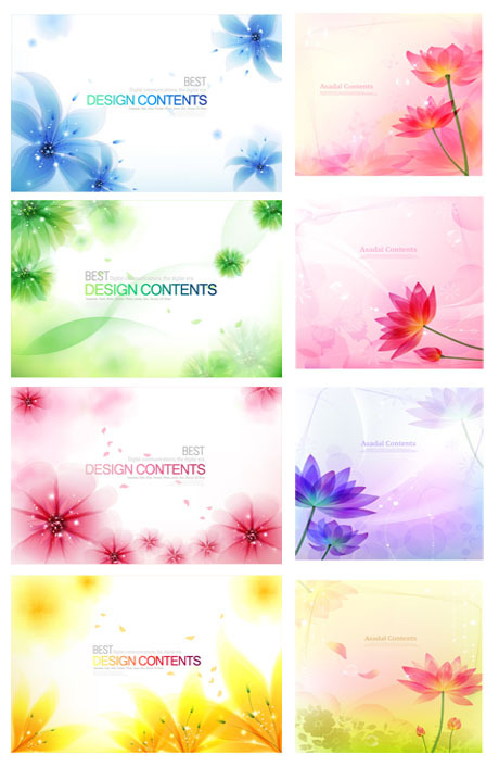 vector graphic design material shading misty lotus flowers dream background 