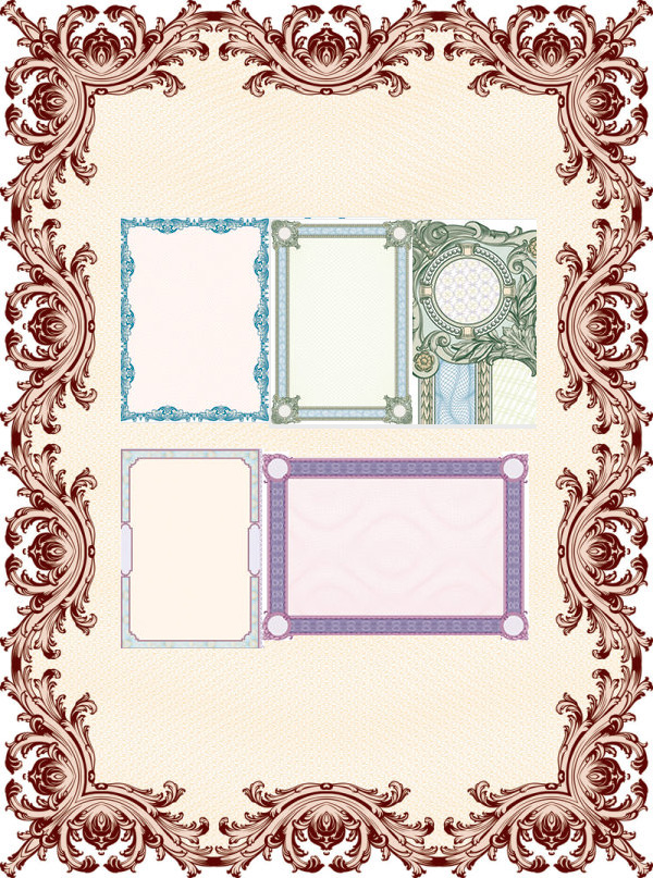 classical security frame Floral vector