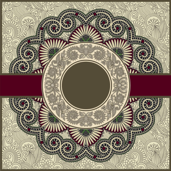 Vintage ornate Decorative pattern frames vector 03