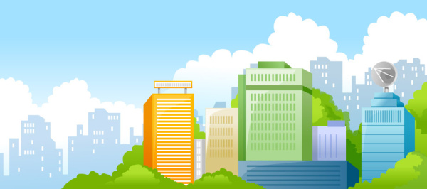 Beautiful city elements vector set 02