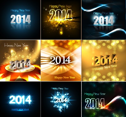Abstract 2014 New Year vector background 02