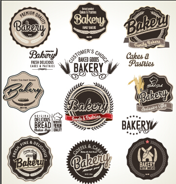 Retro style Retro font label bakery 