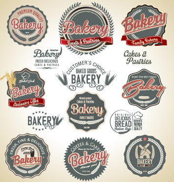 Retro style label bakery 
