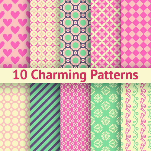 Beautiful decorative pattern seamless vector set 02