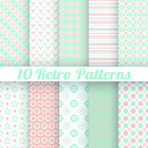 Beautiful decorative pattern seamless vector set 03