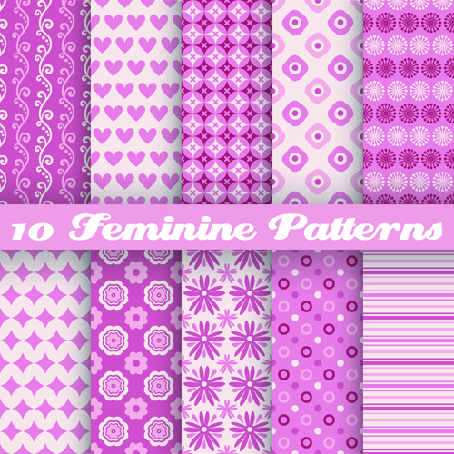 Beautiful decorative pattern seamless vector set 04