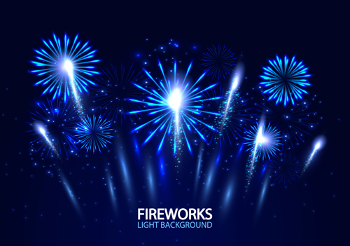 Beautiful fireworks light background art vector 02