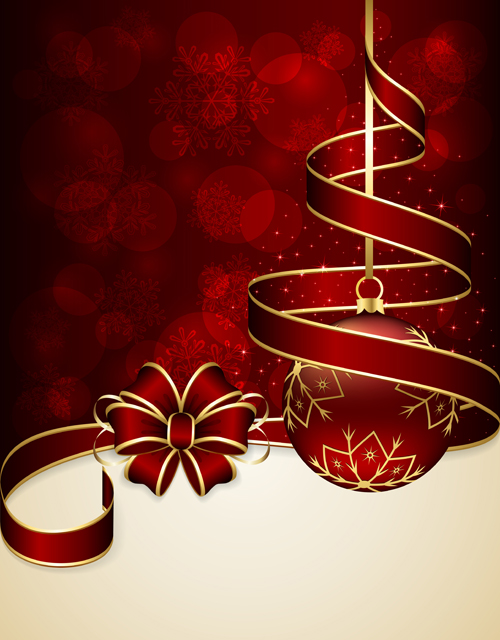 Beautiful xmas baubles shiny background vector 04