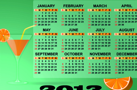 Set of Calendar 2013 design elements vector 01