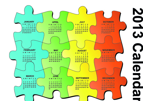 Set of Calendar 2013 design elements vector 02