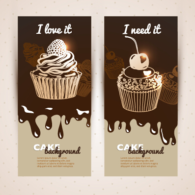 cupcake chocolate banners banner background vector background 