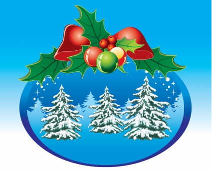 Christmas tree with fruit vector Christmas tree with fruit vector