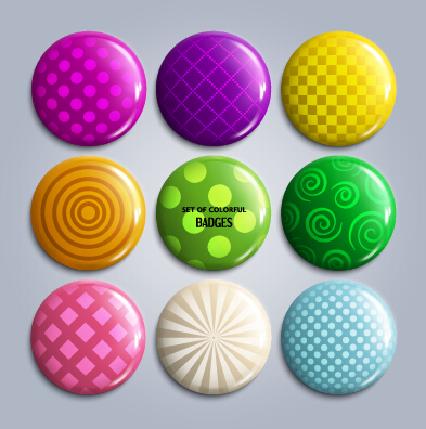 Circular pattern glass texture button vector