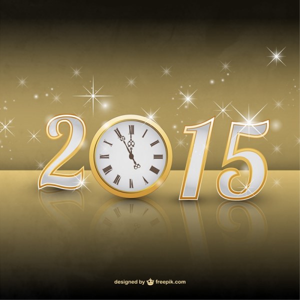 shiny new year clock background 2015 