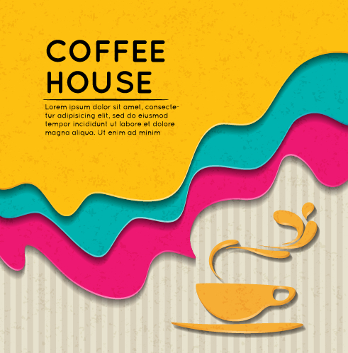 wave vector material house Coffee house coffee background vector background 