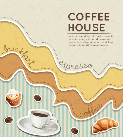 wave vector material house Coffee house coffee background vector background 