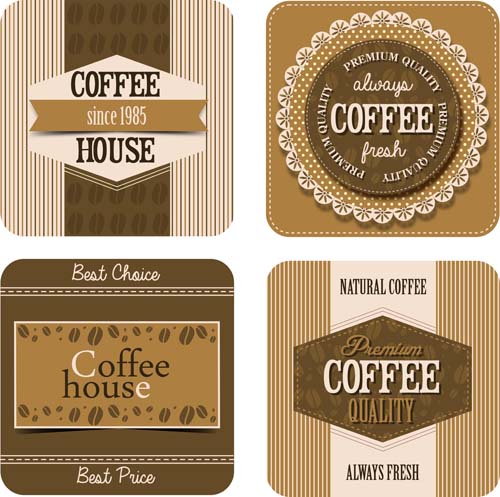Coffee house retro cards vector Coffee house retro cards vector