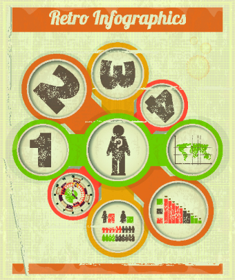 Creative Retro Infographic design vector 03