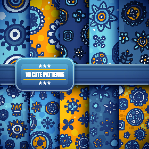 Vector cute patterns design 05