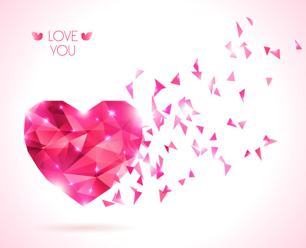Diamond heart creative vector graphics 02