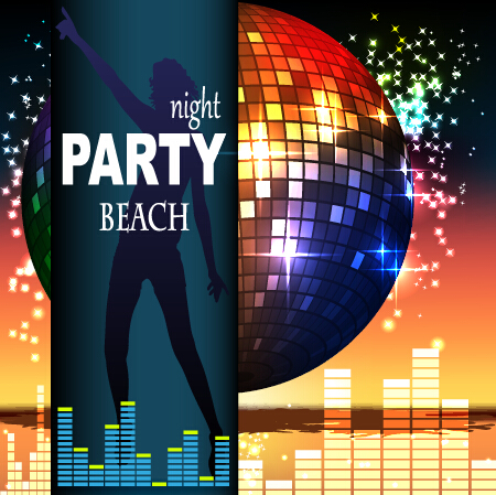 party night neon disco background 