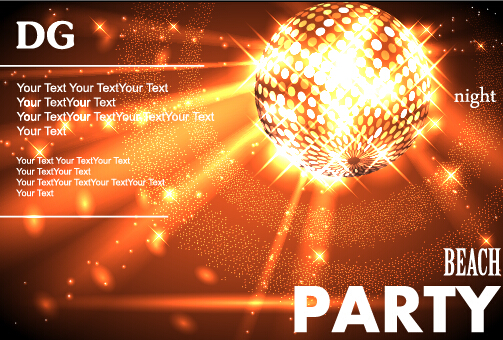 Disco night party neon background vector 08